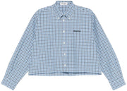 Miu Miu Check Shirt Celeste/Blue