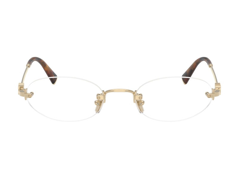 Miu Miu Frameless Optical Glasses Clear/Gold/Brown (0MU 53WV ZVN1O1)