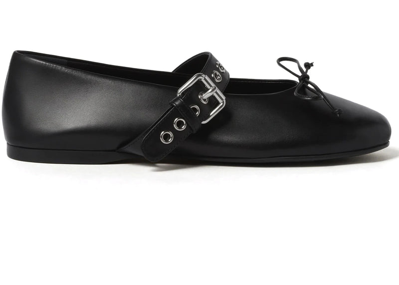 Miu Miu Leather Ballerina Nero (Women's)