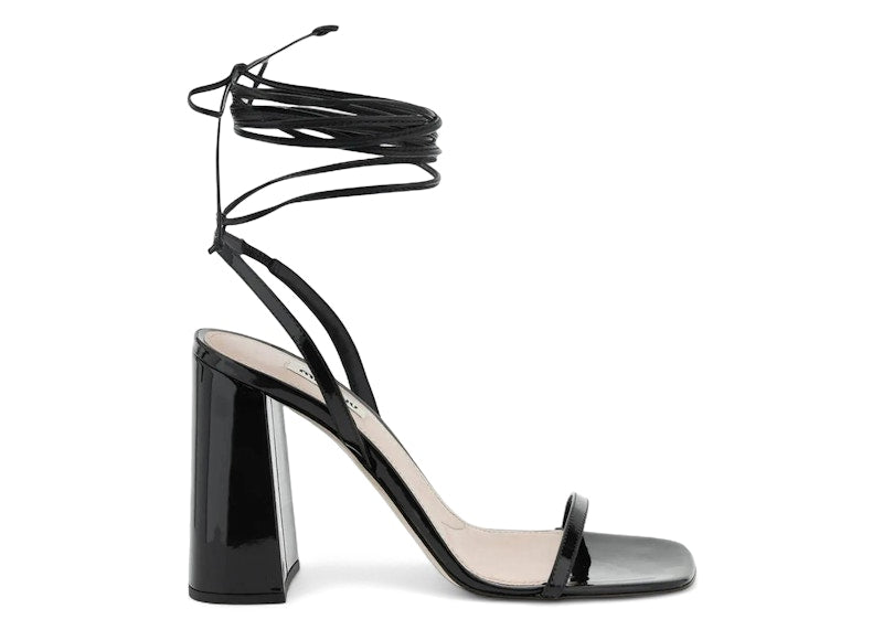 Miu Miu Leather Sandal Heels Black (Women's)