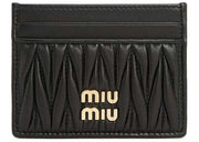 Miu Miu Matelasse Nappa Leather Card Holder Black