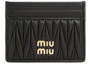 Miu Miu Matelasse Nappa Leather Card Holder Black