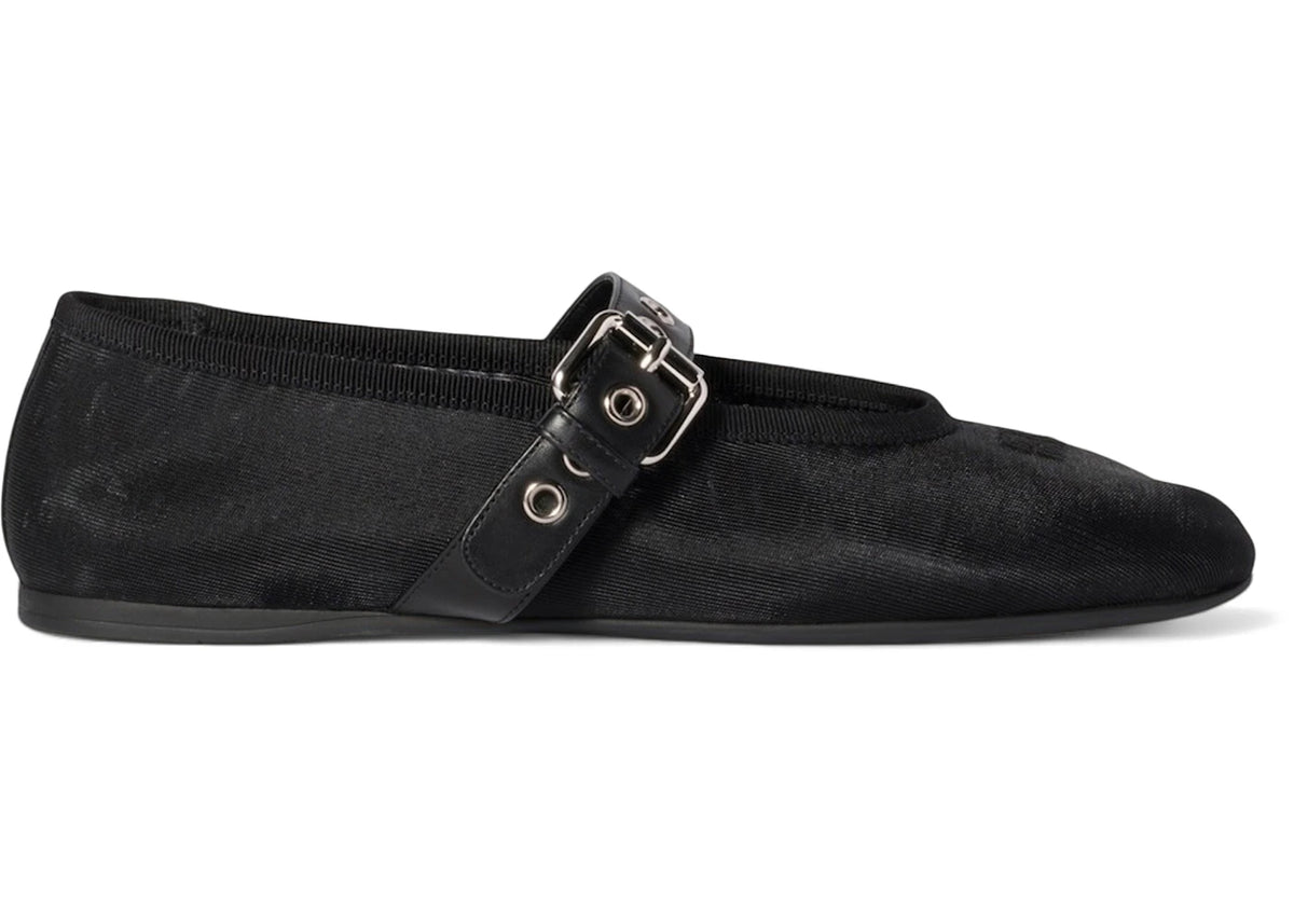Miu Miu Mesh Fabric Ballerinas Black (Women's)