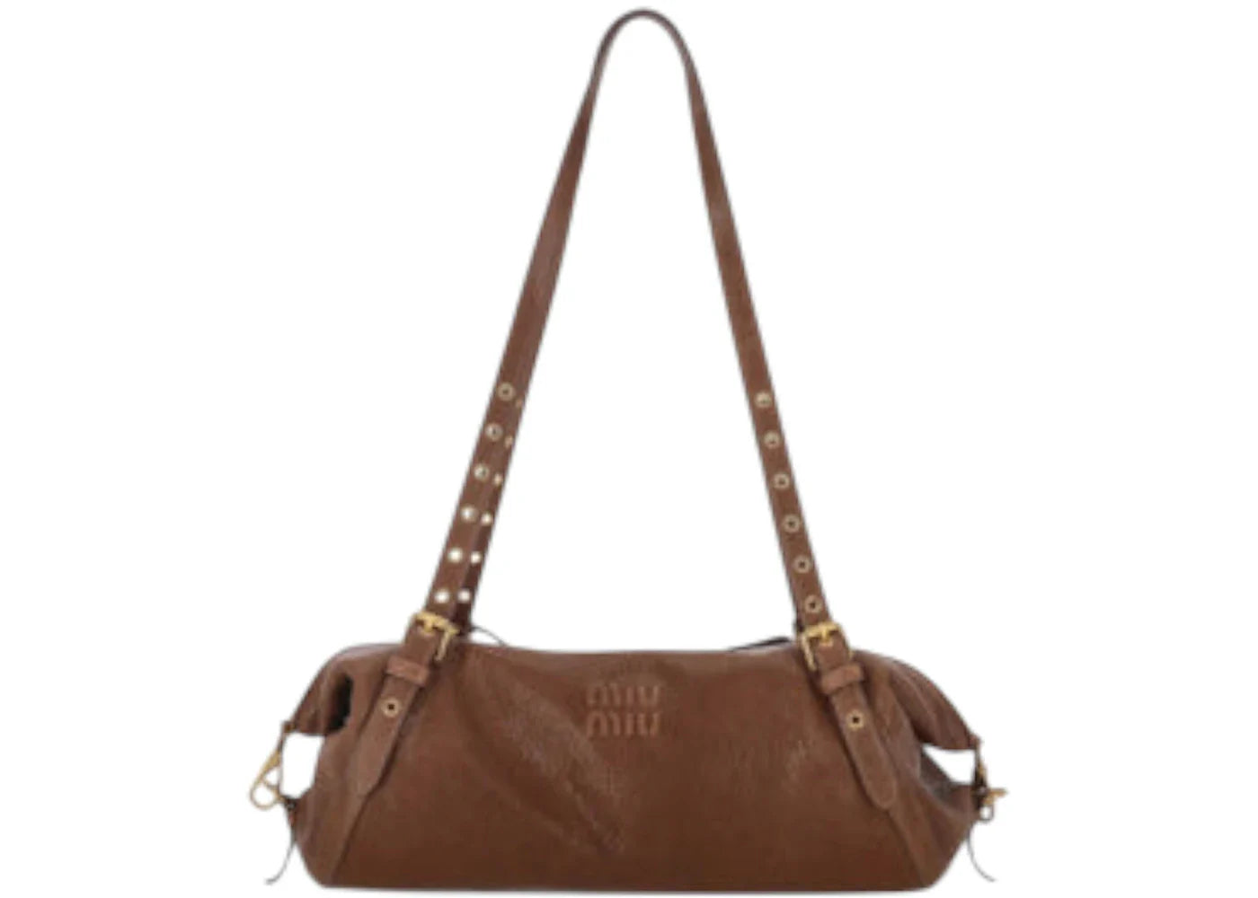 Miu Miu Monk Strap Shoulder Bag Bruciato