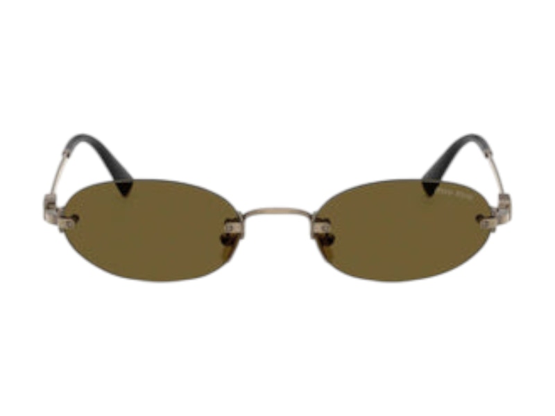 Miu Miu Oval Sunglasses Brown/Black (0MU A54S 26C09Z)