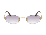 Miu Miu Oval Sunglasses Gold/Clear Gradient Dark Gray (0MU A54S 5AK04O)
