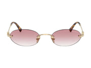 Miu Miu Oval Sunglasses Pale Gold (0MU A54S ZVN70O)