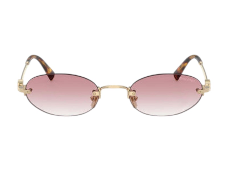 Miu Miu Oval Sunglasses Pale Gold (0MU A54S ZVN70O)