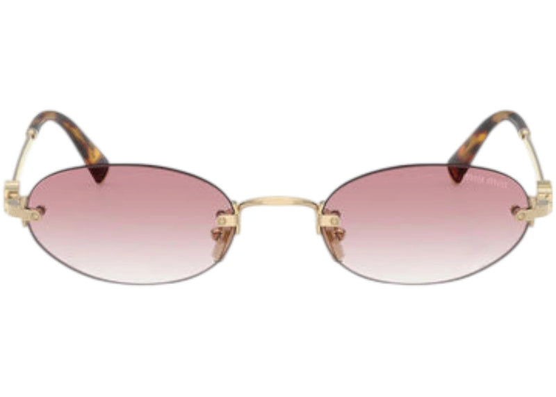 Miu Miu Oval Sunglasses Pale Gold (0MU A54S ZVN70O)