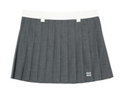 Miu Miu Pleated Mini Skirt Grey
