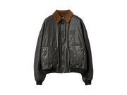 Miu Miu Resin Finished Bomber Jacket Black