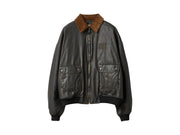 Miu Miu Resin Finished Bomber Jacket Black