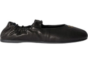 Miu Miu Ruches Nappa Leather Ballerinas Black (Women's)