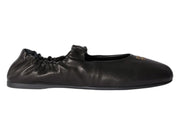 Miu Miu Ruches Nappa Leather Ballerinas Black (Women's)