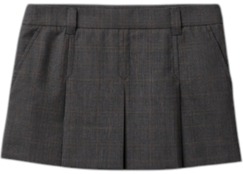 Miu Miu Tartan Print Mini Skirt Ardesia