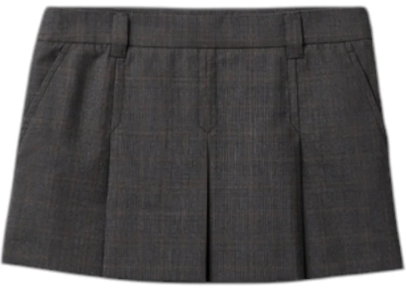 Miu Miu Tartan Print Mini Skirt Ardesia