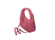 Miu Miu Wander Matelasse Nappa Leather Mini Hobo Bag Pink