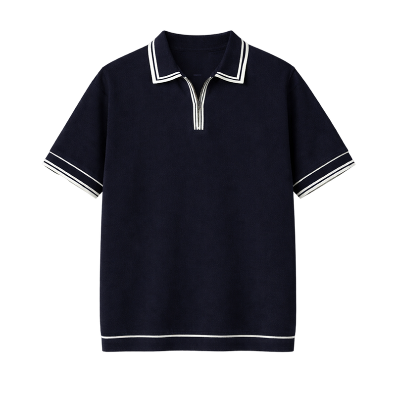 Monaco Knit Polo – Deep Navy