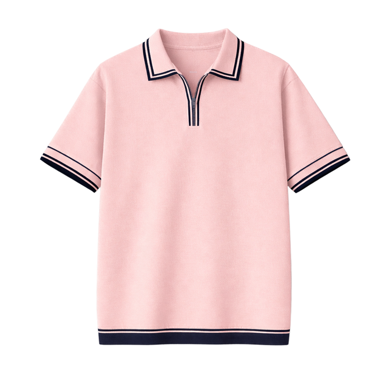 Monaco Knit Polo – Rose