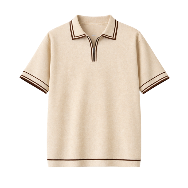Monaco Knit Polo – Warm Oat
