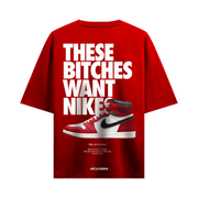 Myugen Nike Bitches Oversized T-Shirt Red