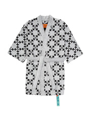 OFF-WHITE Arrow Pattern Bathrobe White/Black