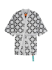 OFF-WHITE Arrow Pattern Bathrobe White/Black