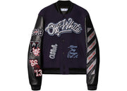 Off-White C/O Chicago Bulls Varsity Jacket Black