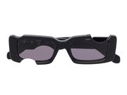 OFF-WHITE Cady Cut-Out Rectangular Frame Sunglasses Black/White/Grey (SS22) (OERI006C99PLA0011007)
