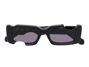 OFF-WHITE Cady Cut-Out Rectangular Frame Sunglasses Black/White/Grey (SS22) (OERI006C99PLA0011007)