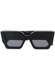 OFF-WHITE Catalina Rectangular Frame Sunglasses Black/Dark Grey/Gold (OERI003Y21PLA0011007 / OERI003C99PLA0011007)
