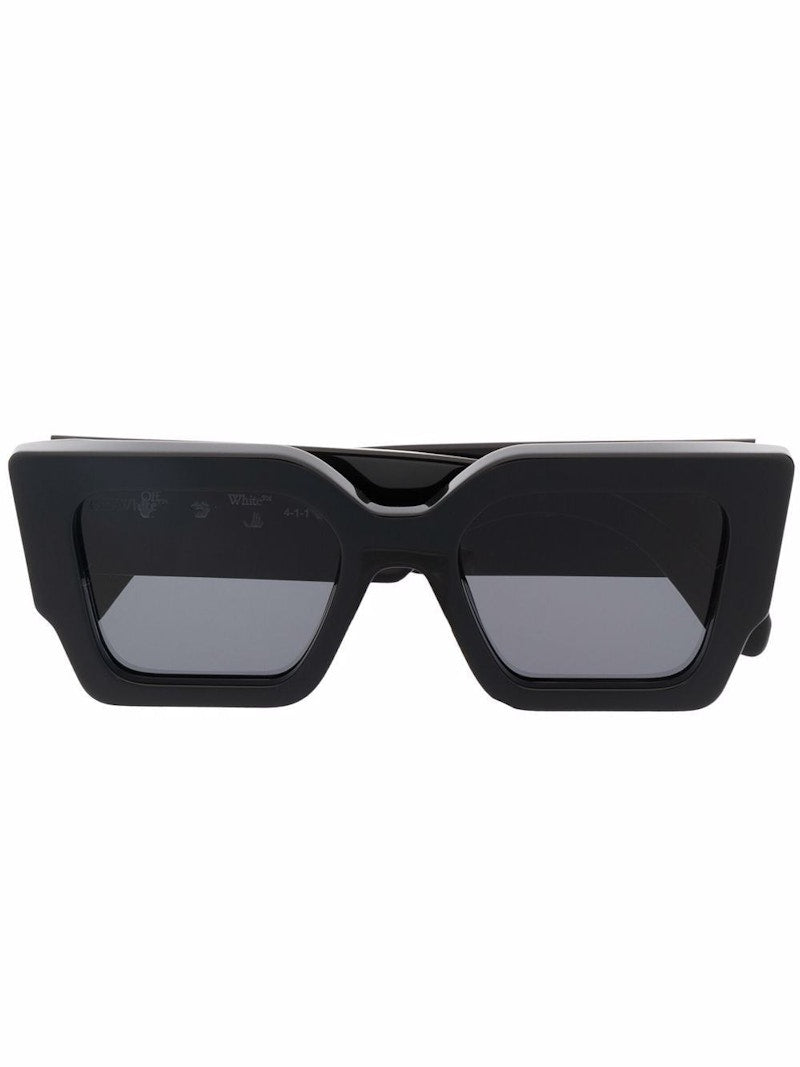OFF-WHITE Catalina Rectangular Frame Sunglasses Black/Dark Grey/Gold (OERI003Y21PLA0011007 / OERI003C99PLA0011007)