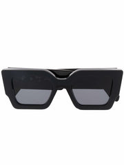 OFF-WHITE Catalina Rectangular Frame Sunglasses Black/Dark Grey/Gold (OERI003Y21PLA0011007 / OERI003C99PLA0011007)