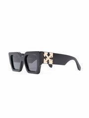 OFF-WHITE Catalina Rectangular Frame Sunglasses Black/Dark Grey/Gold (OERI003Y21PLA0011007 / OERI003C99PLA0011007)