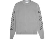 Off-White Diag Outline Arrow Knit Crewneck Grey