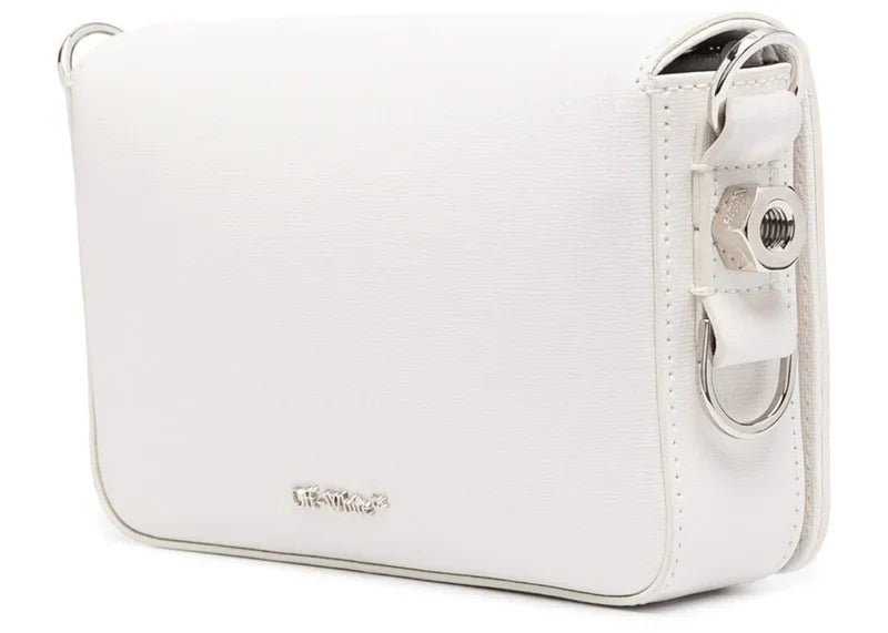 Off-White Diagonal Stripes Binder Shoulder Bag Mini White