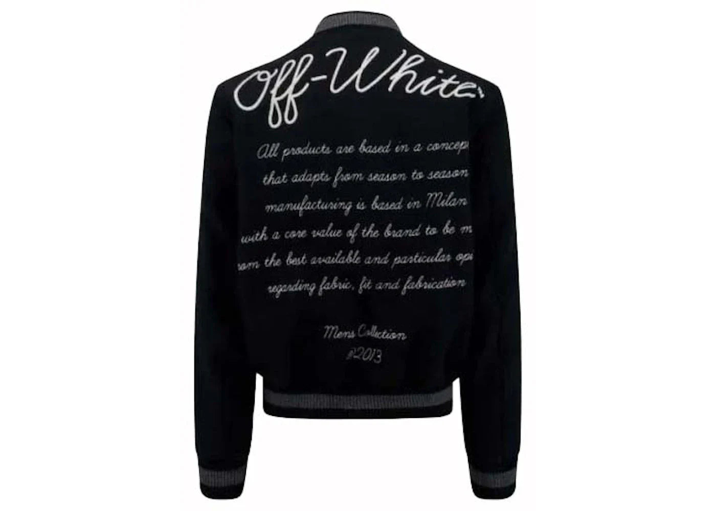 Off-White Logo-Applique Varsity Bomber Jacket Black