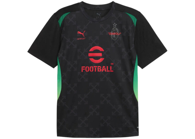 OFF-WHITE x Puma AC Milan Pre-Match S/S Jersey Black/Red