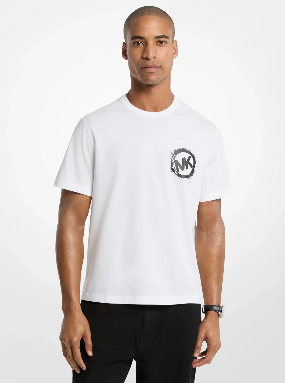 Michael Kors Graphic Logo Cotton Jersey T-Shirt WHITE