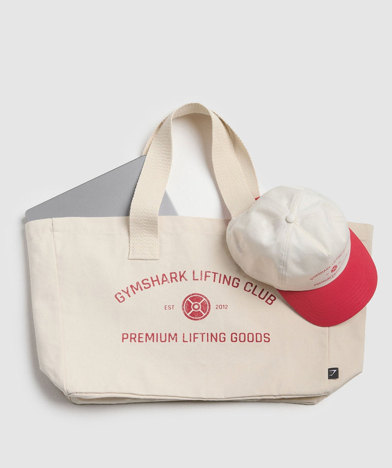 Gymshark Weight Plate Oversized Tote Oat White