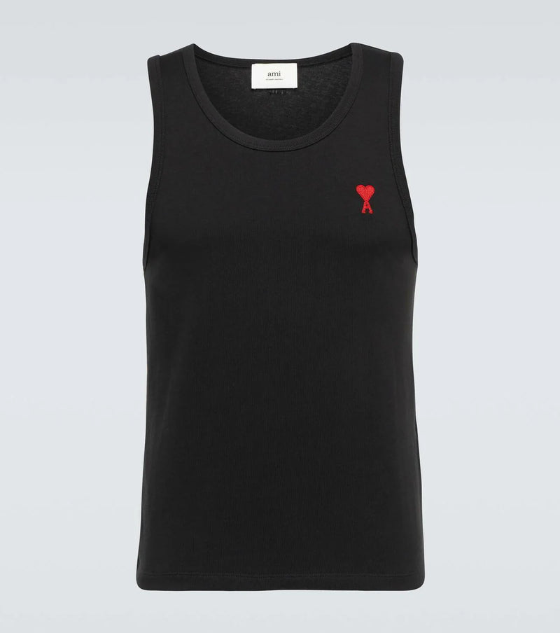Ami Paris Cotton tank top Black