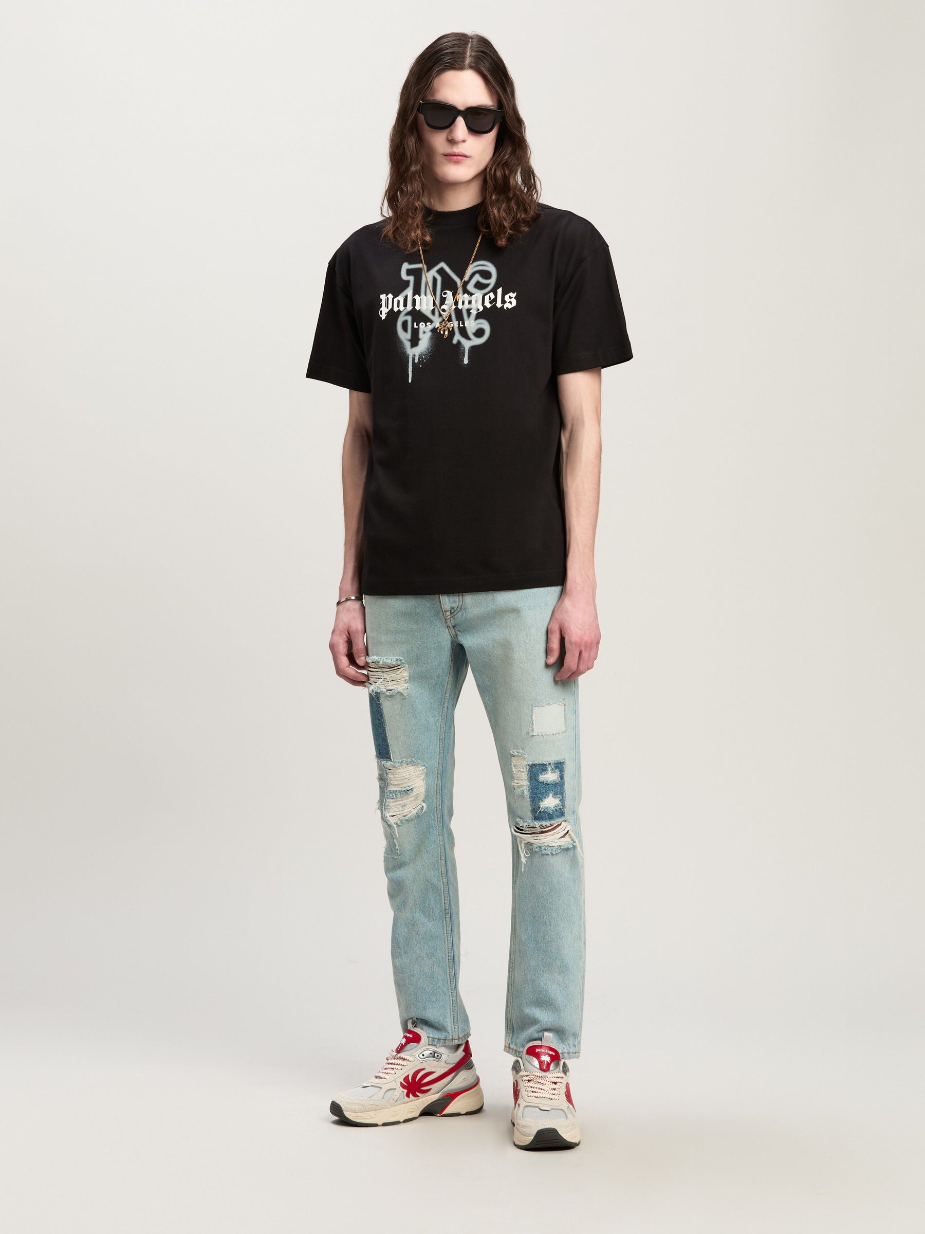 LA MONOGRAM SPRAY T-Shirt BLACK