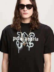 LA MONOGRAM SPRAY T-Shirt BLACK