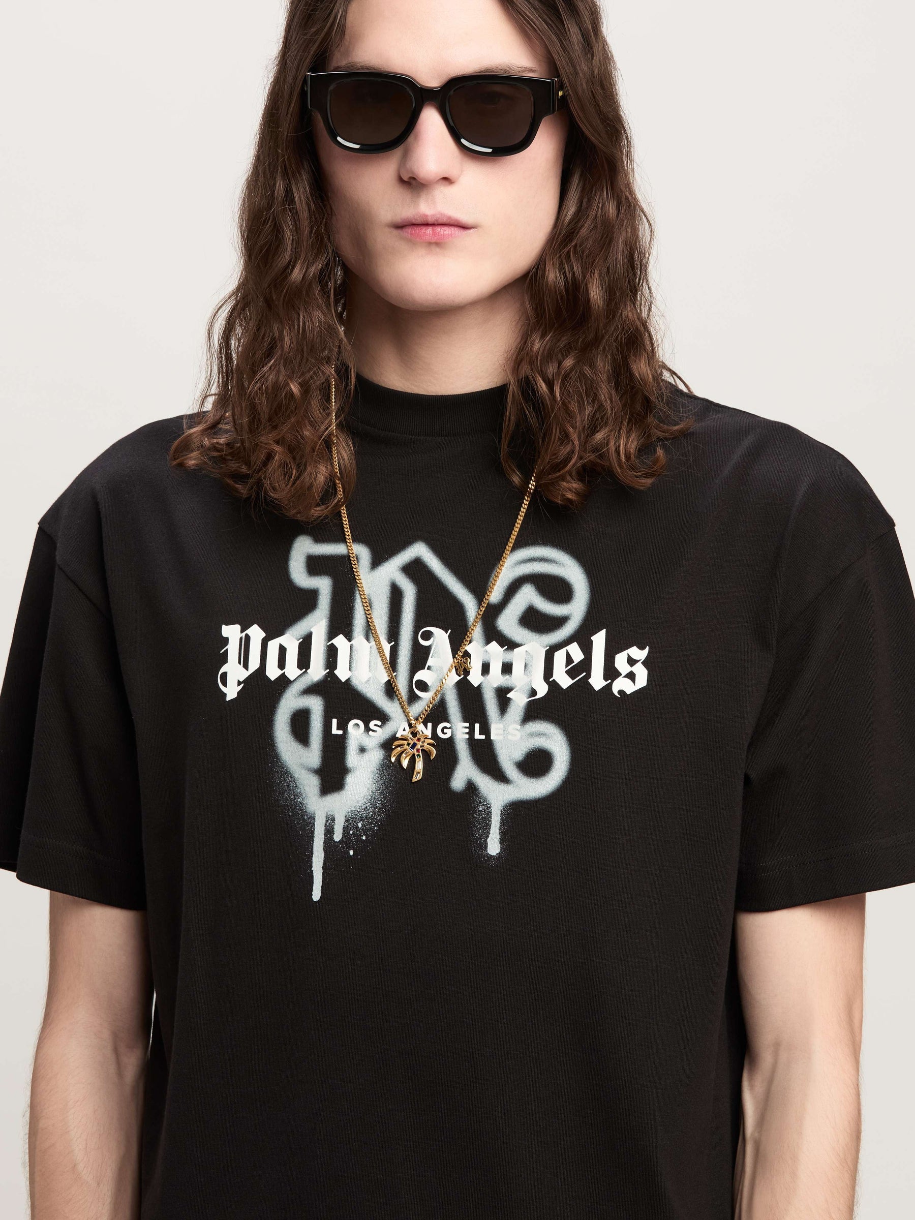 LA MONOGRAM SPRAY T-Shirt BLACK