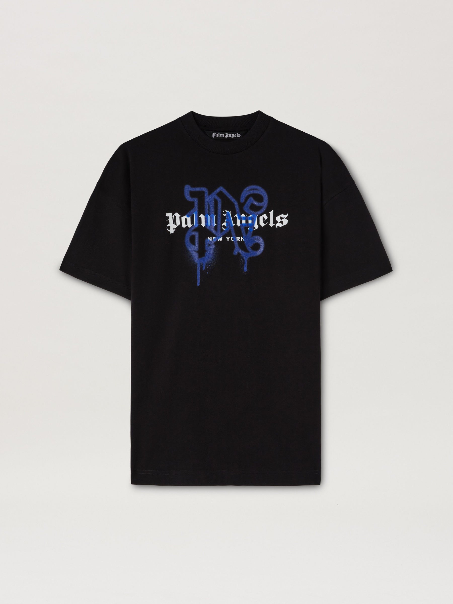 NY MONOGRAM SPRAY TEE BLACK