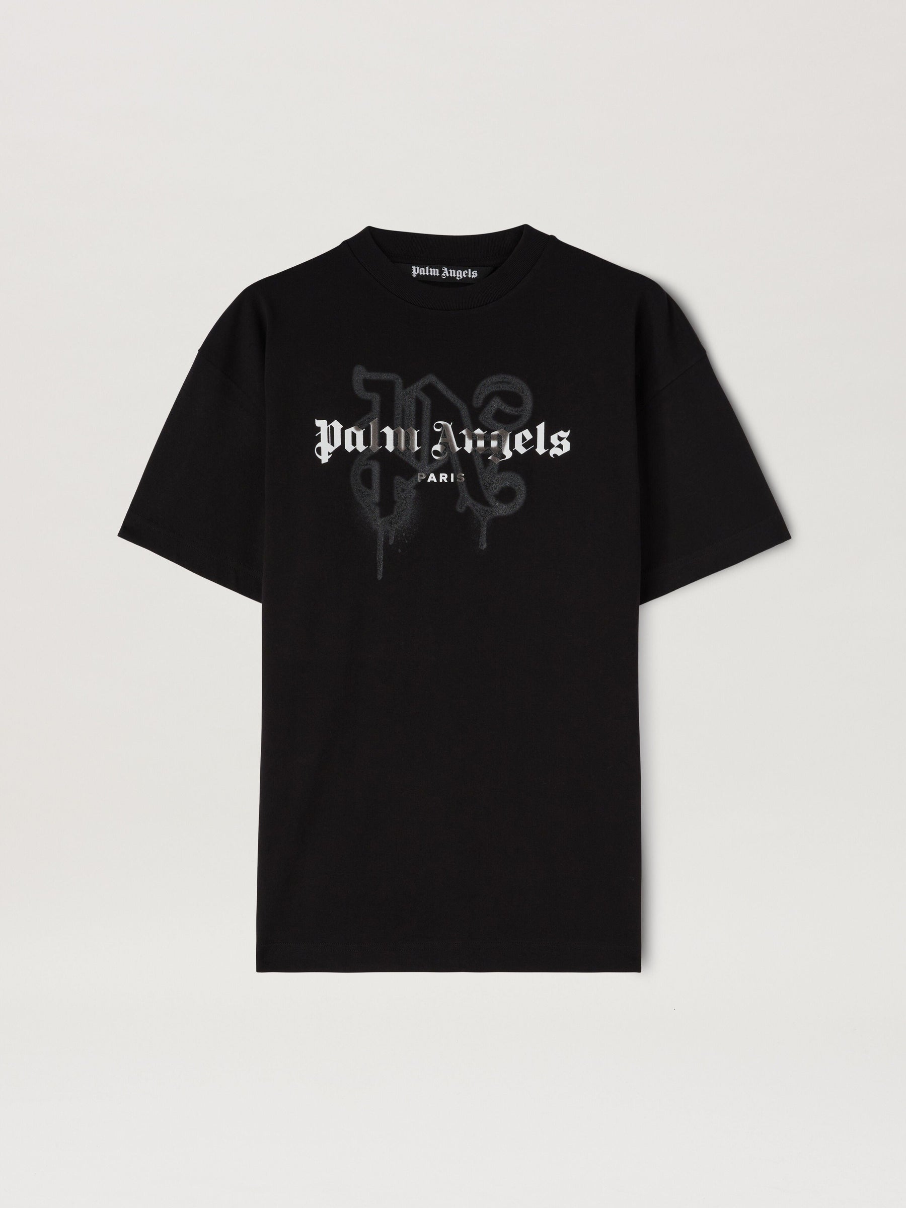 PARIS MONOGRAM SPRAY TEE BLACK