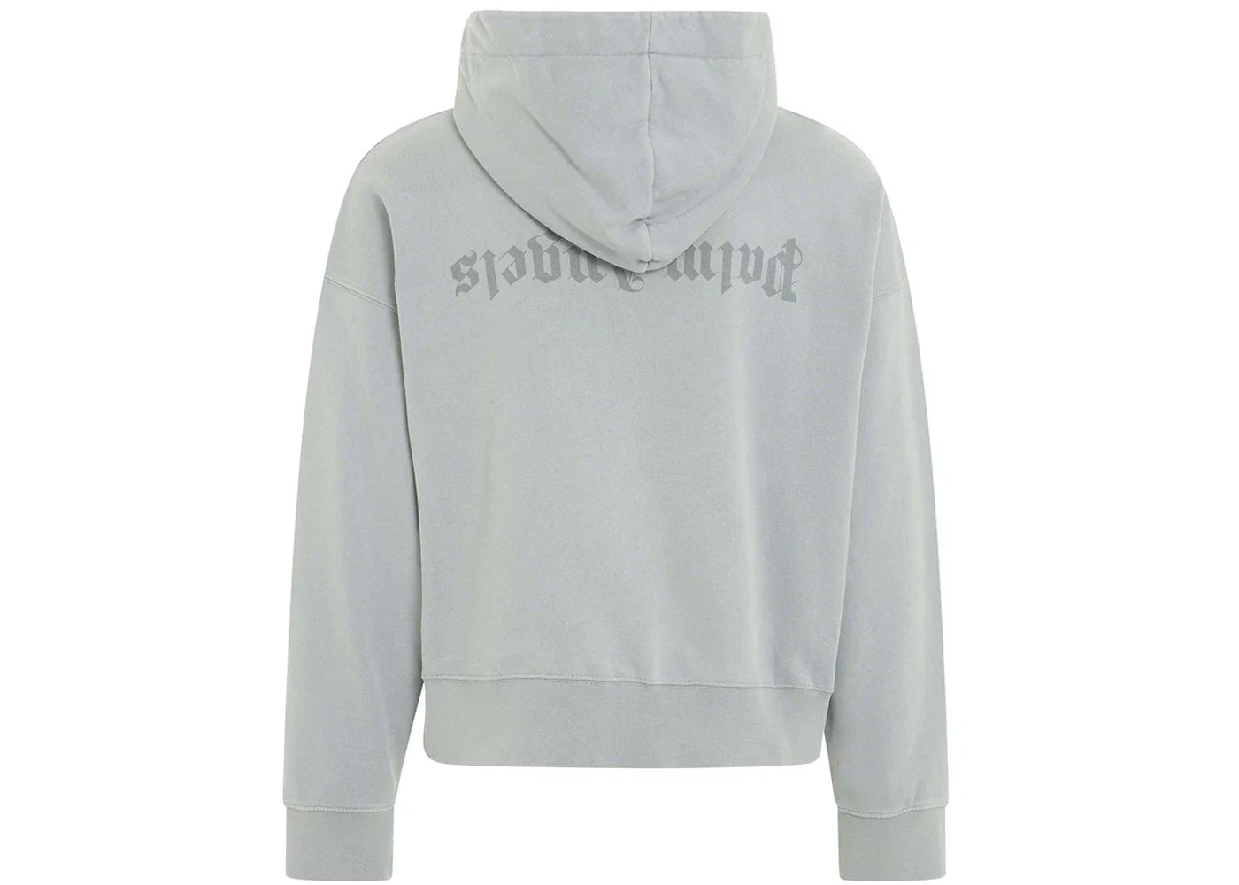 Palm Angels Reverse Logo Zipped Hooded Jacket Grey