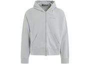 Palm Angels Reverse Logo Zipped Hooded Jacket Grey