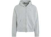 Palm Angels Reverse Logo Zipped Hooded Jacket Grey