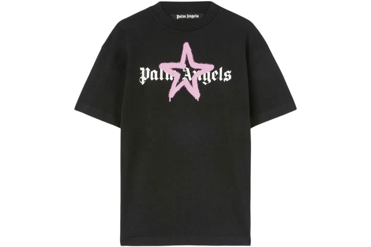 Palm Angels Star Sprayed T-Shirt Black/Pink